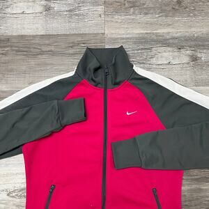 Nike The Athletic Dept Y2k Pink Gray Women M Side Swoosh Colorblock Track Jacket